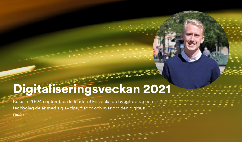 Daniel Nordh på Myloc COnstructino talare på Byggföretagen digitaliseringsveckan #digiveckan