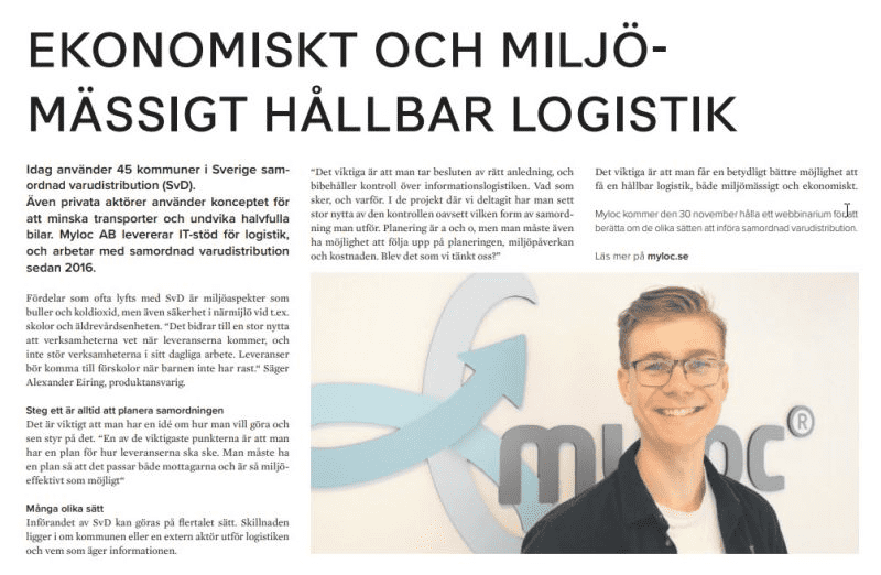 Alexander Eiring samordnad varudistribution myloc logistics logistik stadslogistik city logistik kommunlogistik